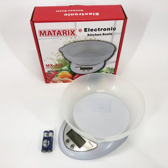Торговые весы электронные для взвешивания продуктов Matarix MX-407 5 кг, Весы для еды кухонные DC-29 | Зображення 2