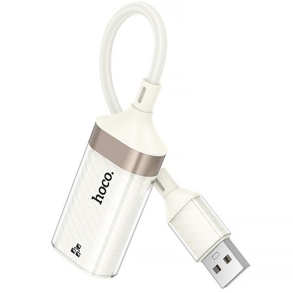 Переходник Hoco UA41 Crystal USB to RJ45 100 Mbs (0.15m) Apricot | Зображення 1