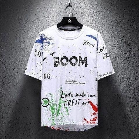 Футболка чоловіча з принтом повсякденна XL Білий