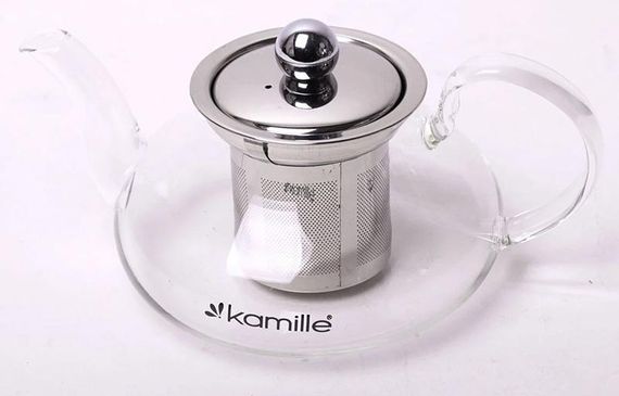 Чайник заварювальний Kamille Ilasade 600мл скляний зі знімним ситечком