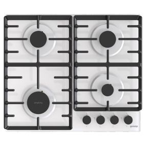 Варочная поверхность Gorenje GT642SYW/ газ на стекле / электроподжиг/ газконтроль/чугунная решетка/белая (GT642SYW)