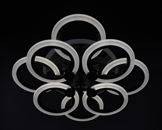 Люстра світлодіодна стельова LED світильник для квартири на стелю лед з пультом 26144 Чорний 11х45х54 см. | Зображення 4