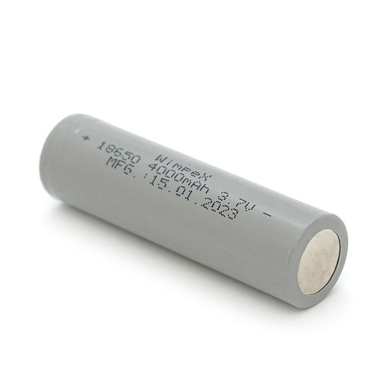 Акумулятор WMP-4000 18650 Li-Ion Flat Top, 2400mAh, 3.7V, Gray | Зображення 1
