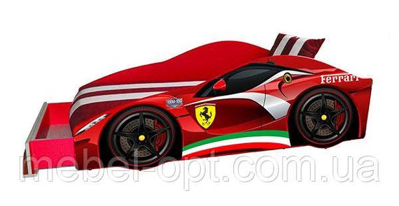 Кровать машинка серия Элит модель Ferrari красная со спортивным матрасом и подушкой | Зображення 5