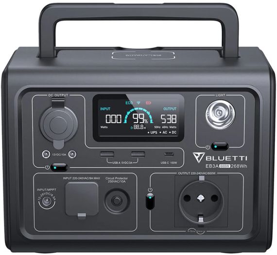 Зарядна станція Bluetti EB3A (600 Вт, 268 Вт⋅год, LiFePO4)