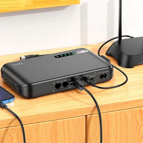 Источник бесперебойного питания Hoco DB62 Smart Mini UPS для роутеров 5V/9V/12V 20000 mAh | Зображення 4