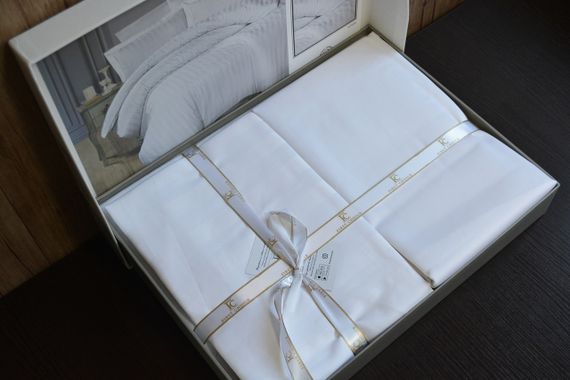 Постельное белье First Choice Cotton Satin семейный 160х220 Broad Line White | Зображення 2