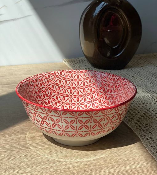 Салатник Olens Тригір'я 102-602-3 18х8 см 900 мл червоний
