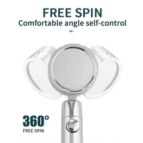 Насадка для душу, турбо-лійка для душу з вентилятором, 26*7,8 см Срібло