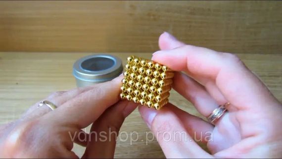 Головоломка Неокуб золотий NeoCube у боксі 216 кульок металевий 5 мм | Зображення 3