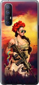 Чехол на Oppo Reno 3 Pro Украинка с оружием "5316u-1878-17620"
