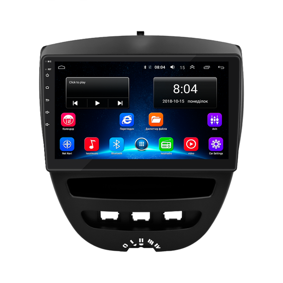 Штатная магнитола Lesko для Citroen C1 I Рестайлинг 2 2012-2014 экран 10" 2/32Gb/ Wi-Fi GPS Optima
