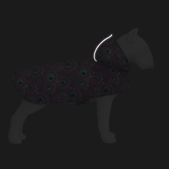 Дощовик-накидка з капюшоном для собак WAUDOG Clothes, малюнок "Око монстра", L, А 48-52 см, B 60-70 см, С | Зображення 4