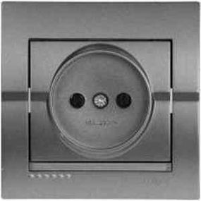 DERIY темно-серый металлик Розетка внутренняя б/з Лезард