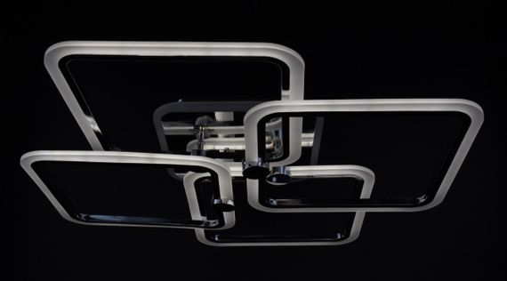 Люстра світлодіодна стельова LED світильник для квартири на стелю лед з пультом 25940 Хром 11х64х64 см. | Зображення 4