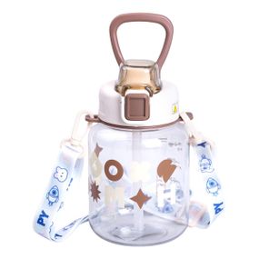 Пляшка для води дитяча 650 мл на ремінці пляшечка з трубочкою для дитини для спорту і школи Water bottle HP-14-43BR