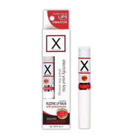 Стимулирующий бальзам для губ унисекс Sensuva – X on the Lips Strawberry с феромонами, клубника sexstyle