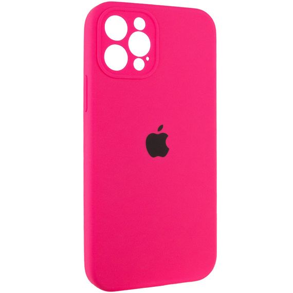 Чехол Silicone Case Full Camera Protective (AA) для Apple iPhone 12 Pro Max (6.7") Розовый / Barbie pink | Зображення 1