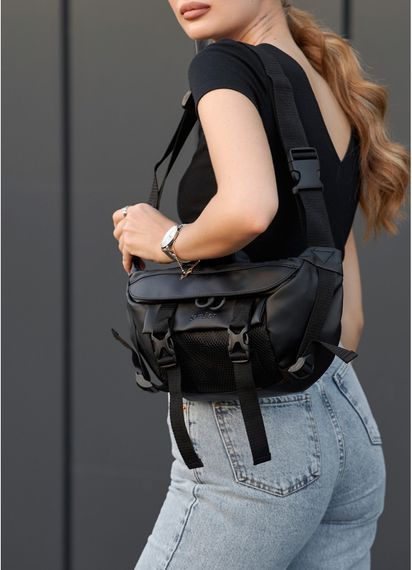 Жіноча сумка бананка Sambag Dynamicdart чорна 38 × 21 × 7 см (80411001) | Зображення 6