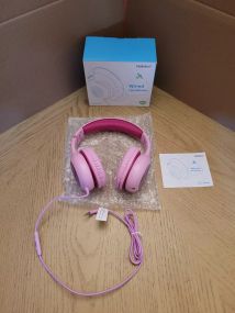 НОВЫЕ детские проводные наушники Nabevi BH100 PINK с безопасным ограничением громкости HD Sound
