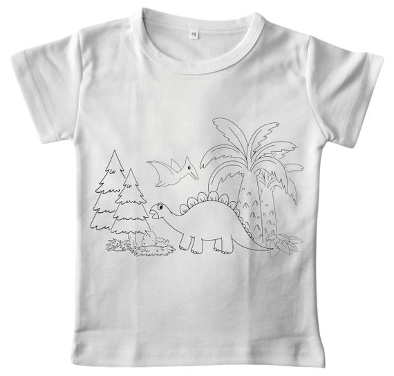 Детский набор для творчества футболка раскраска Динозавры белая (ДФ0001) 104 | Зображення 4