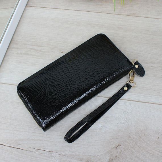 Кошелек женский из экокожи черный 19х9,5 | Зображення 2