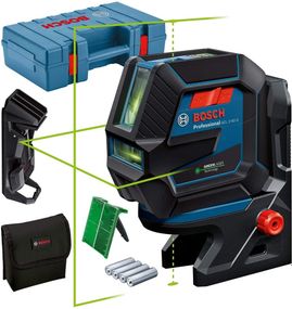 Нівелір лазерний Bosch Professional GCL 2-50 G, до 15 м, ± 0.3 мм/м, в чемодані з тримачем RM 10, затиском DK 10, чохлом, мішенню, 0.58 кг (0.601.066.M02)