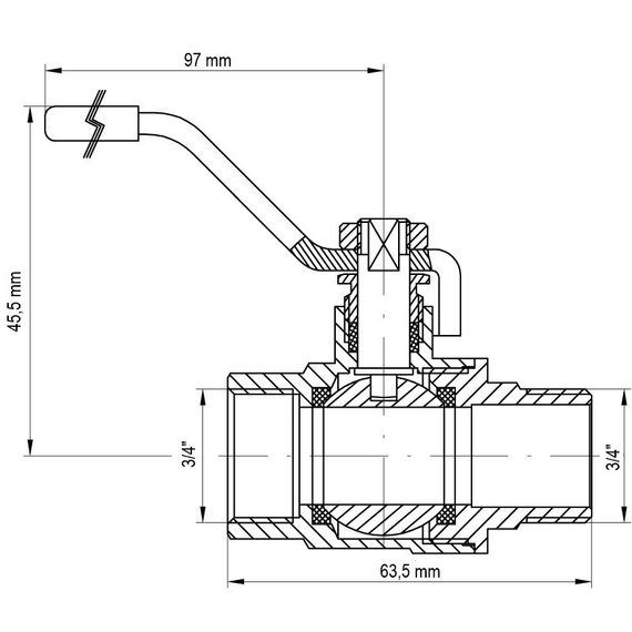 Кран шаровой Koer 3/4" ГШР (KR.215) (KR0044) | Зображення 2
