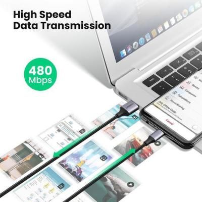 Дата кабель USB 2.0 AM to Micro 5P 2.0m US290 Aluminum Braid Black Ugreen (60148) | Зображення 2