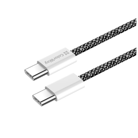 Дата кабель USB-C to USB-C 2.0m (braided cotton) (PD Fast Charging 60W) 3.0А black ColorWay (CW-CBPDCC068-BK) | Зображення 5
