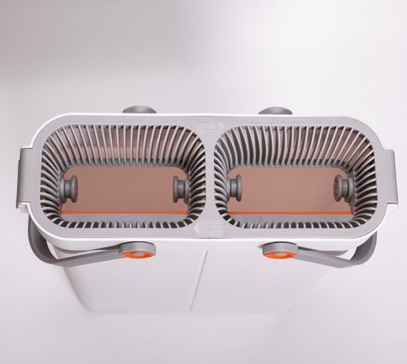 Швабра с ведром для мытья пола с отжимом, плоская насадка из микрофибры, набор для уборки дома HP-35015-18 | Зображення 6