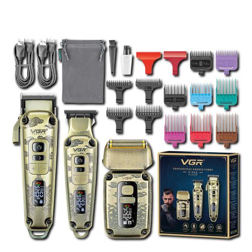Комплект VGR 3 в 1 V-642 акумуляторна машинка для стрижки, триммер і електробритва шейвер XPRO (44956-V-642_1940) | Зображення 2
