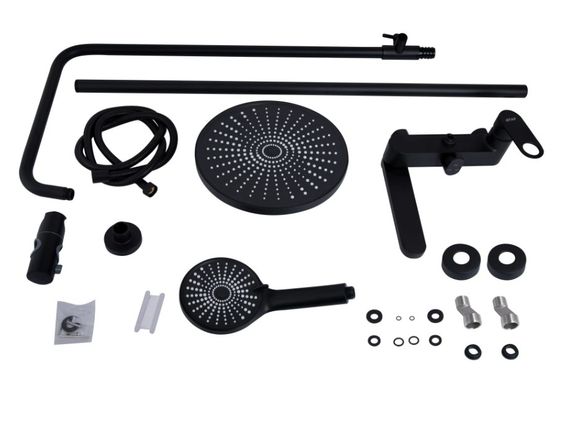 Душова система універсальна Qtap Jay Black Matt з виливом QTJAY111BLM45549 | Зображення 2