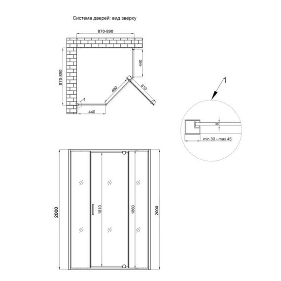 Душова кабіна Qtap Leo CRM10995-AC6 90х90 см, скло Clear, CalcLess, 6 мм без піддона | Зображення 1
