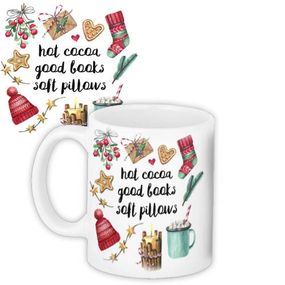 Кружка с принтом Hot cocoa good books soft pillows 330 мл (KR_22NG047)