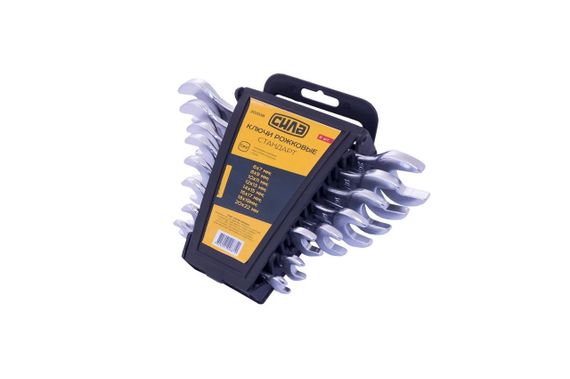 Набор ключей рожковых Стандарт 6x7, 8x9, 10x11, 12x13, 14x15, 16x17, 18х19,20х22мм (8шт) СИЛА | Зображення 1