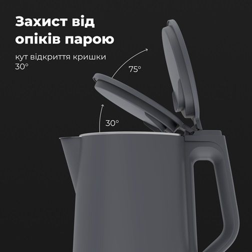 Електрочайник AENO AEK0004 1.5 л сірий | Зображення 6