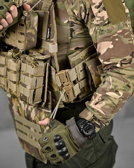 Плитоноска 4 точки сброса мультикам Attack с напашником ВТ1003 | Зображення 6