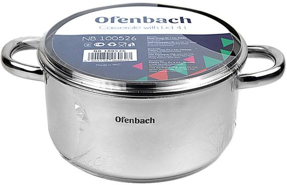 Каструля індукційна Ofenbach Casserole із нержавіючої сталі 4л зі скляною кришкою | Зображення 6