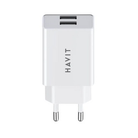 Зарядний пристрій мережевий 2USB 3,0A білий Havit HV-UC003B
