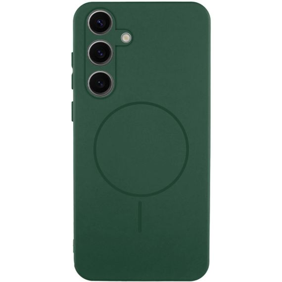 Чохол Silicone Cover Lakshmi Full Camera (AA) with Magnetic Fit для Samsung Galaxy A37 5G Зелений / Dark green
