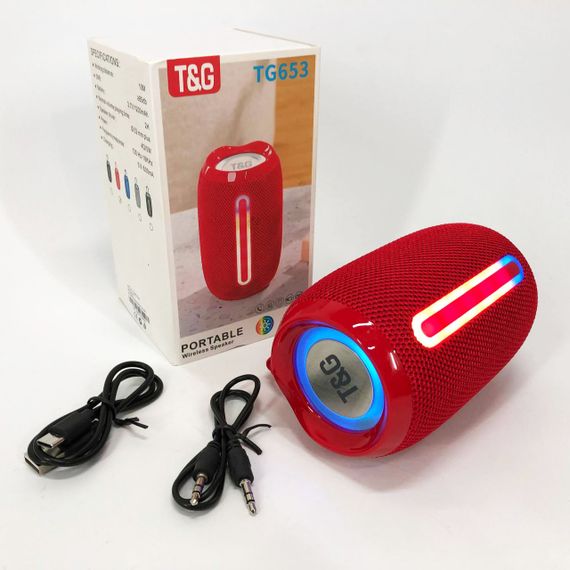 Портативна Bluetooth-колонка TG653 USB з ремінцем. AR-762 Колір: червоний | Зображення 7