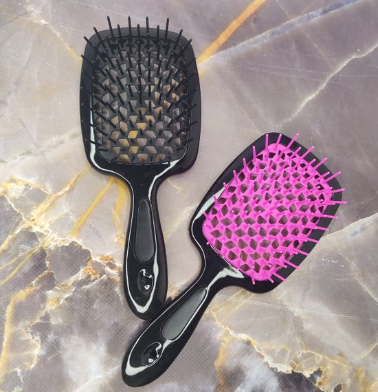 Чорний гребінець карбоновий Super Brush Hollow Comb | Зображення 1