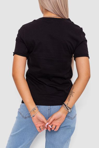 Футболка жіноча з принтом, колір чорний, 238R57376 | Зображення 3