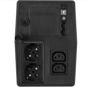 ДБЖ FSP iFP-2000, 2000ВА/1200Вт, LCD, Schuko*2+IEC*2,230V, USB, Black, 12V/9Ah*2