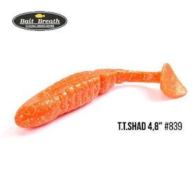 Силіконова приманка, Їстівний силікон Bait Breath T.T.Shad 4,8" (5 шт.) (S839 　Orange/Gold)