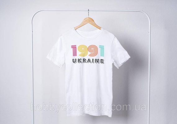Футболка жіноча із патріотичним принтом "UKRAINE 1991" біла | Зображення 2