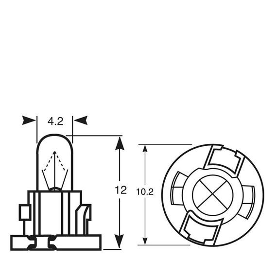 Покажнена лампа розжарювання RING 509TDBK 12v 1.2w T-1/4NW (Black Base) Panel Bulb | Зображення 1