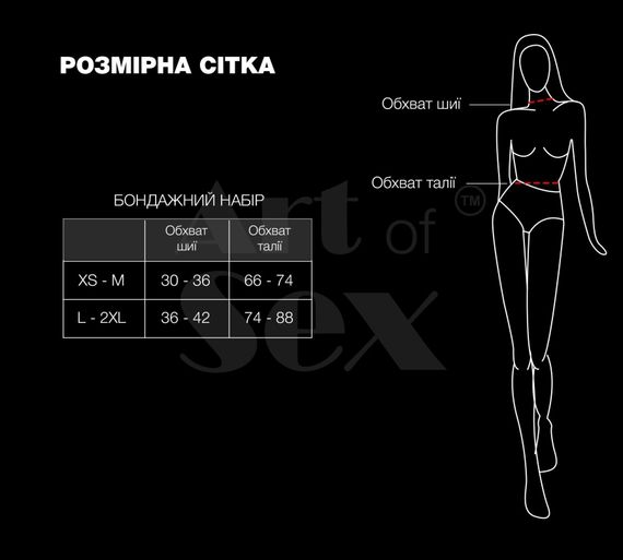 Бондажний набір Art of Sex – Shandy XS-M, екошкіра, чорний | Зображення 3