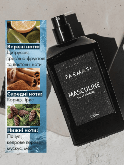 Пробник тестер чоловічої парфумованої води Farmasi Masculine 1.4 мл | Зображення 1